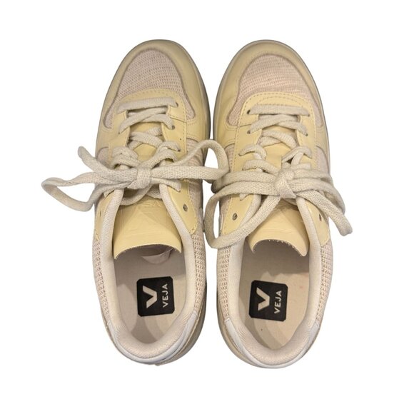 Veja V-10 J-Mesh Jute White Leather Women's Sneakers, Size 6 - Picture 6 of 9